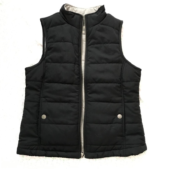 Natural Reflections Quilted Black Sweater Vest S Grey Inside Sleeveless Pockets - Picture 1 of 14